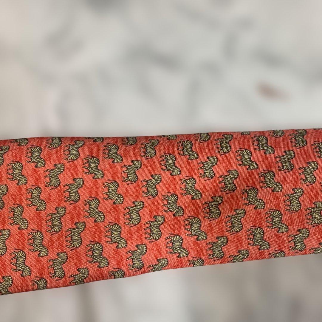 HERMES シマウマ柄 シルクネクタイ