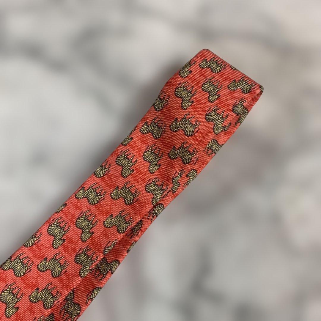 HERMES シマウマ柄 シルクネクタイ