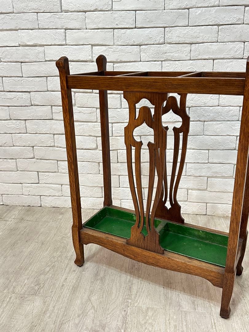 ⭐️【ディー】イギリス　アンティーク　傘立て　スタンド　オーク材　希少