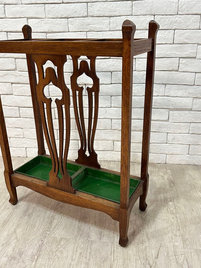 ⭐️【ディー】イギリス　アンティーク　傘立て　スタンド　オーク材　希少