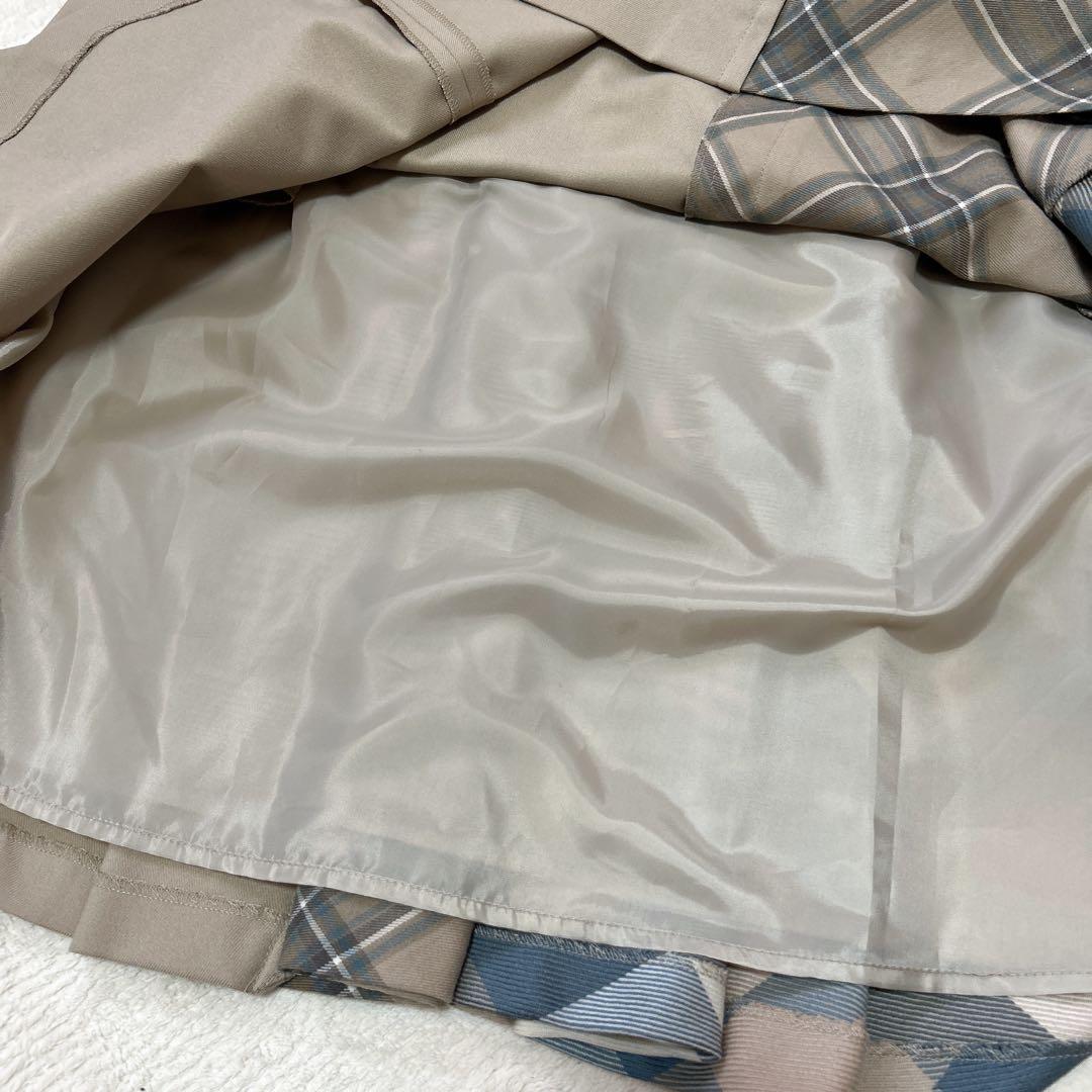 美品 ブルーレーベル クレストブリッジ ニットコンビワンピース ベージュ 春秋冬