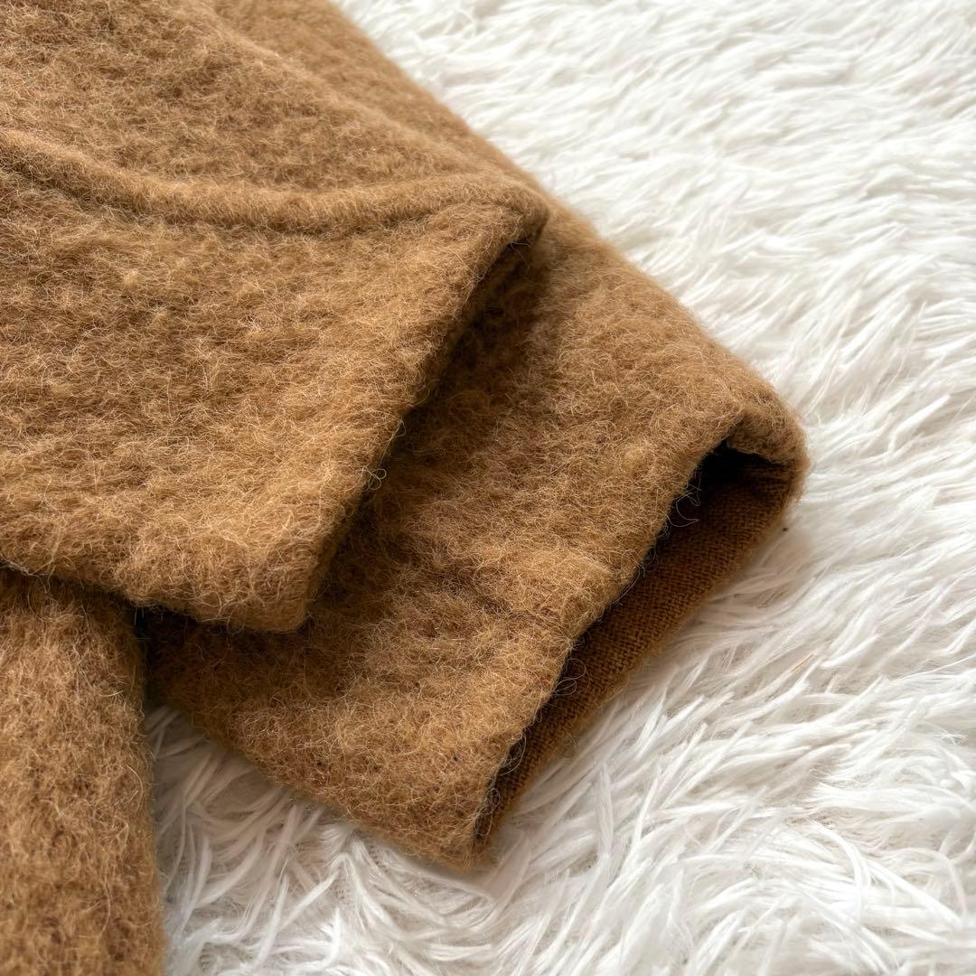 美品✨ヴェルメイユパーイエナ　アルパカ混 シャギーリバーコート　ブラウン