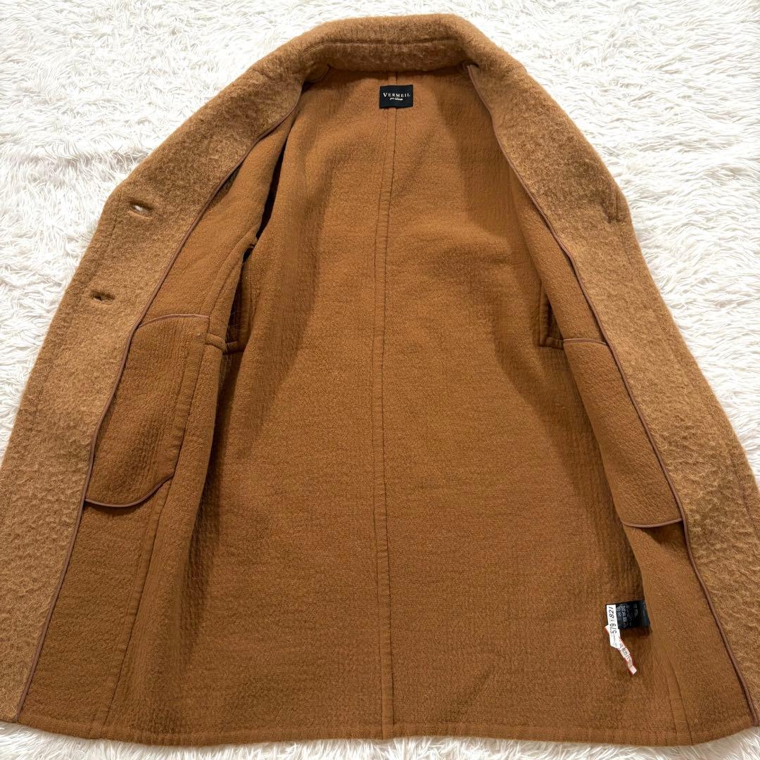 美品✨ヴェルメイユパーイエナ　アルパカ混 シャギーリバーコート　ブラウン
