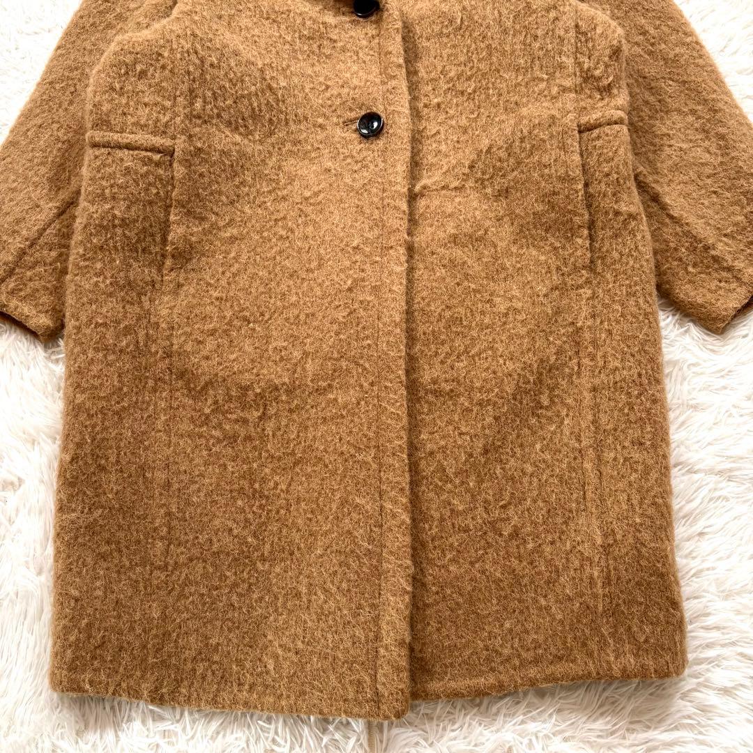 美品✨ヴェルメイユパーイエナ　アルパカ混 シャギーリバーコート　ブラウン