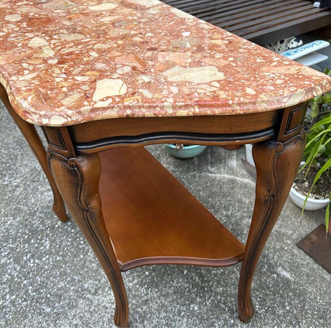 大理石天板の西洋家具テーブル　コンソール テーブル 花台 アンティーク