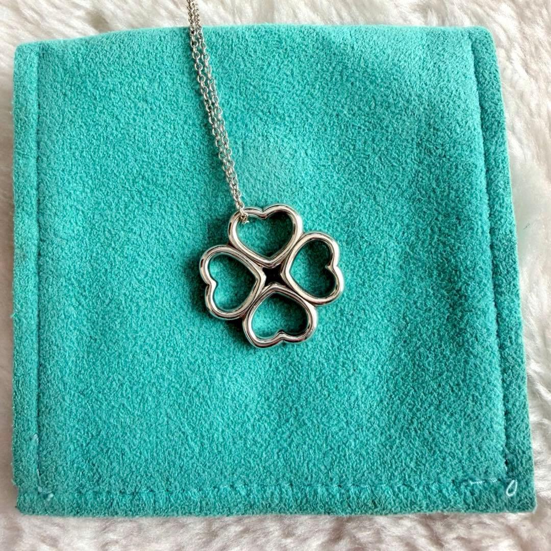 美品✨Tiffany ティファニー ハートクローバー シルバーネックレス 925