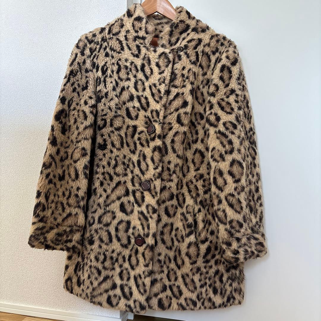 60s Russel Taylor コート　フェイクファー　レオパード　70s