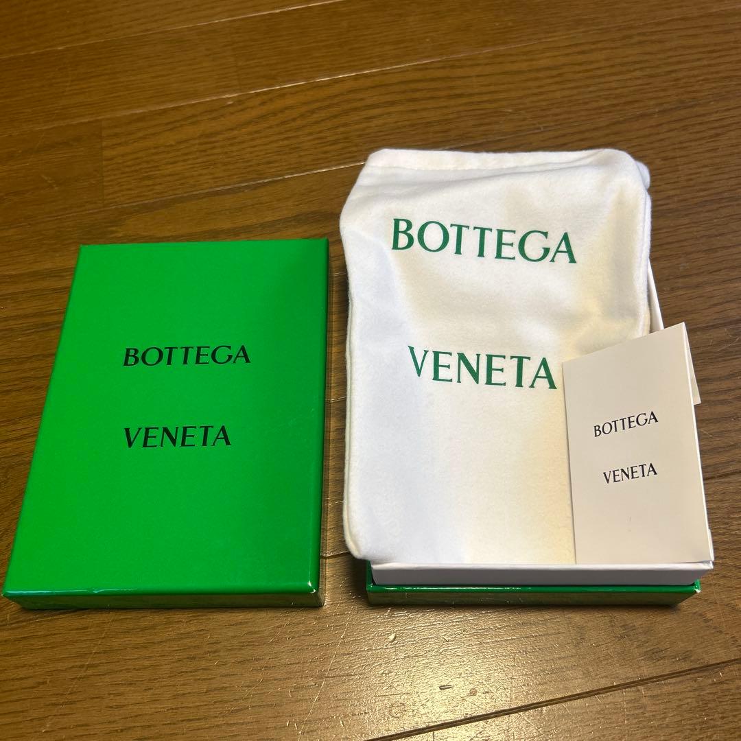 ボッテガヴェネタ マネークリップ 二つ折り財布 黒×オレンジ