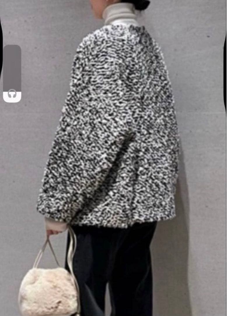 ミラオーウェン ミックスツイードニットカーディガン