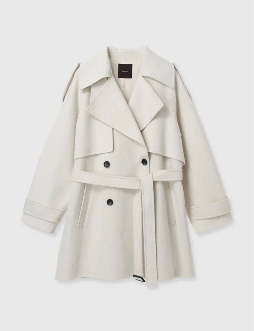 anuans リバーウールミドルトレンチコート　エクリュ　新品未使用