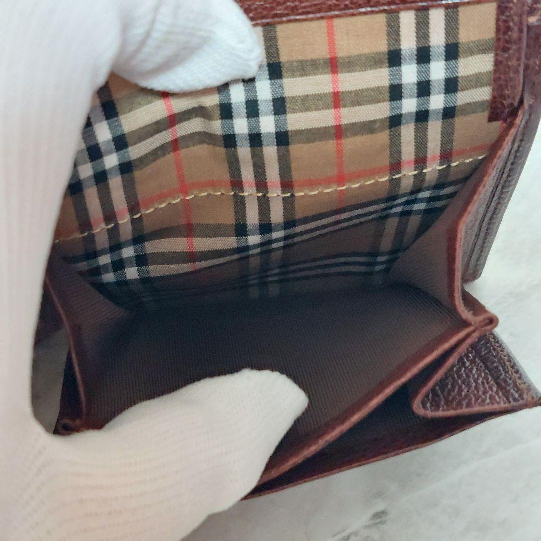 BURBERRY　バーバリー　折財布　ノバチェック　本革　ブラウン