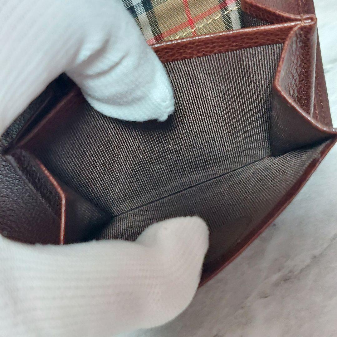 BURBERRY　バーバリー　折財布　ノバチェック　本革　ブラウン
