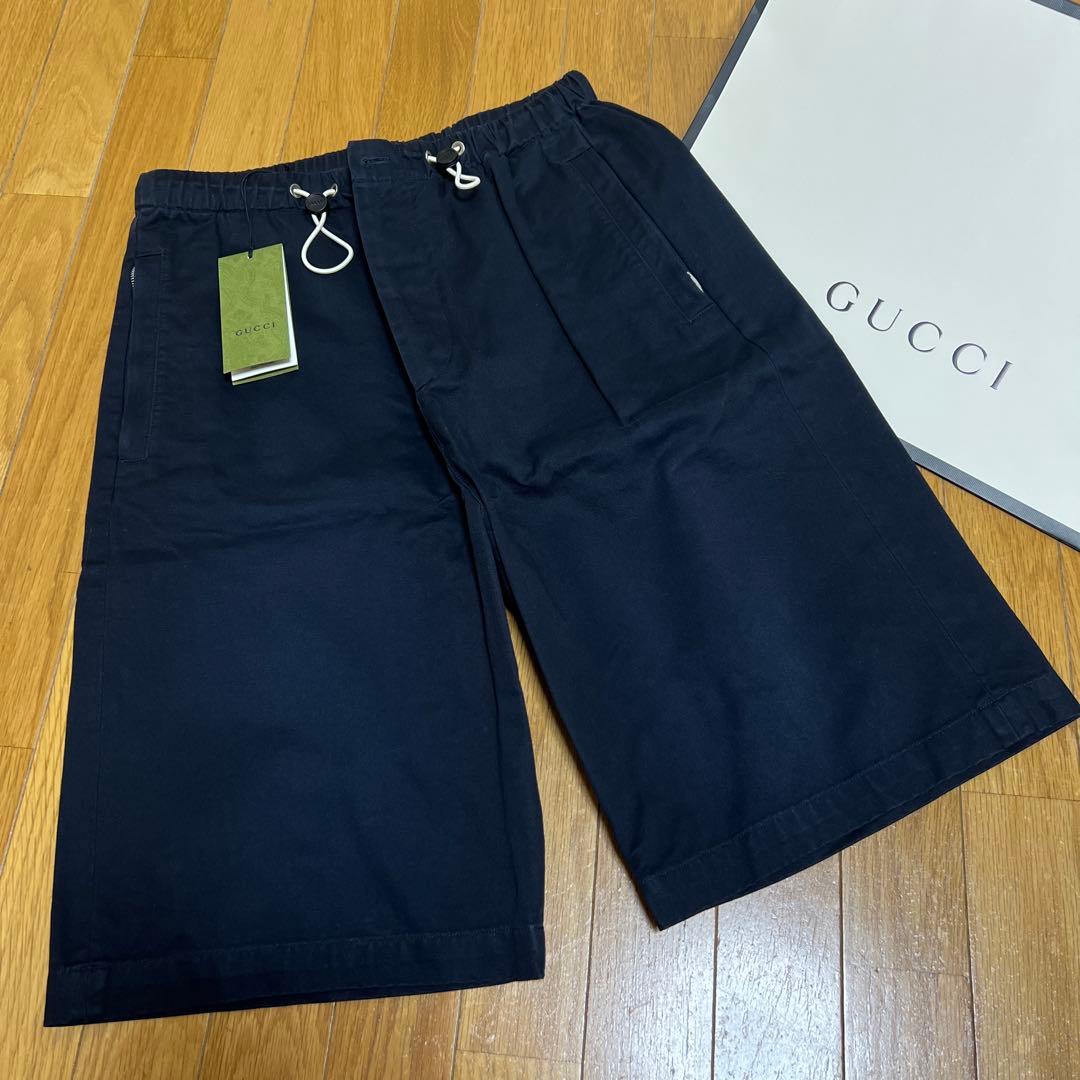 【国内正規品、未使用】GUCCI ネイビー ショートパンツ 48サイズ