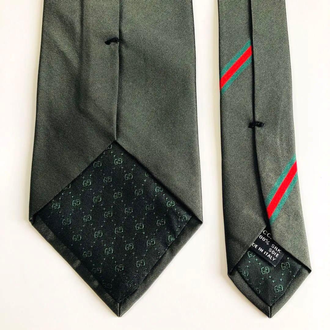 GUCCI ネクタイ グリーン無地