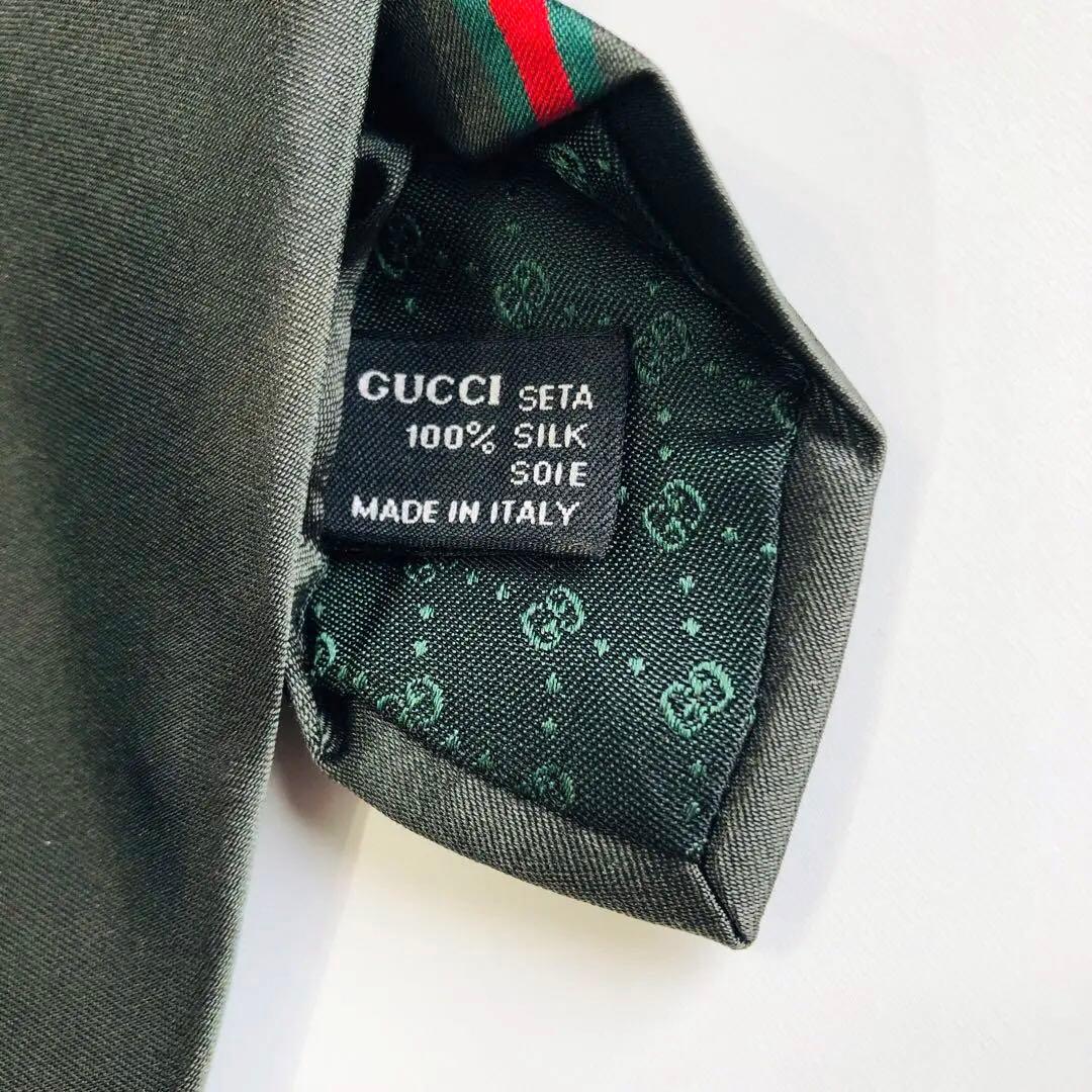 GUCCI ネクタイ グリーン無地