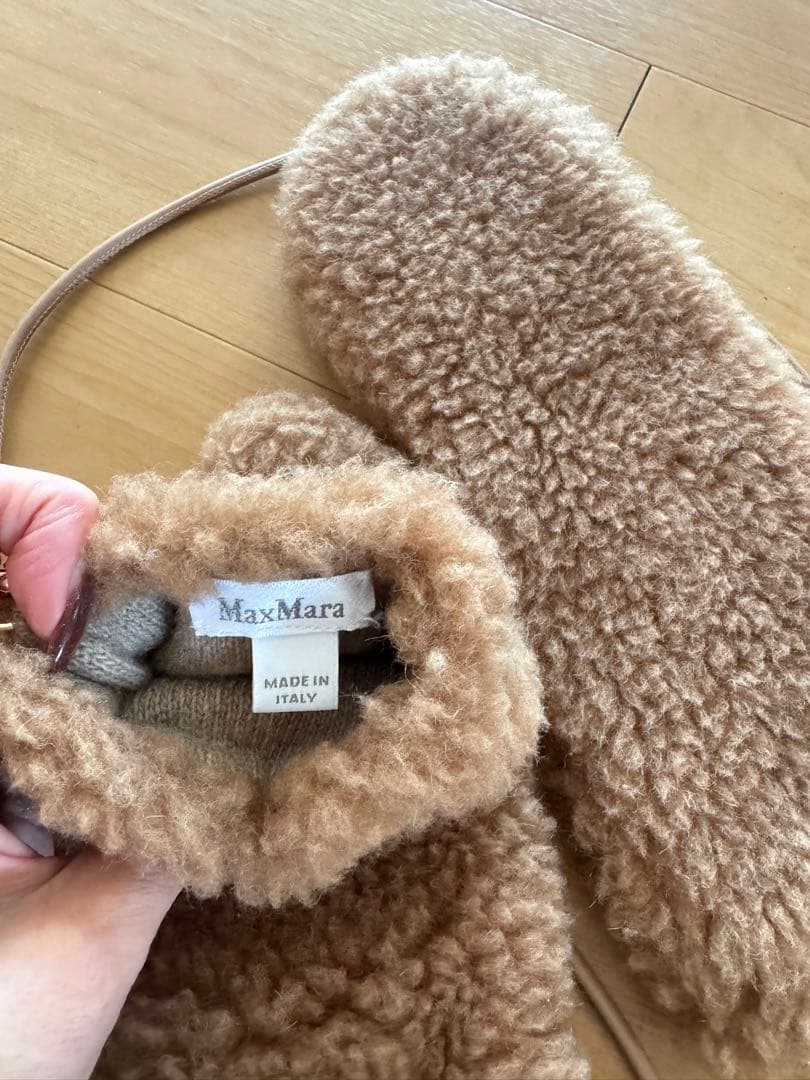 【特別価格】Max Maraマックスマーラ ミトン テディベア S/M キャメル