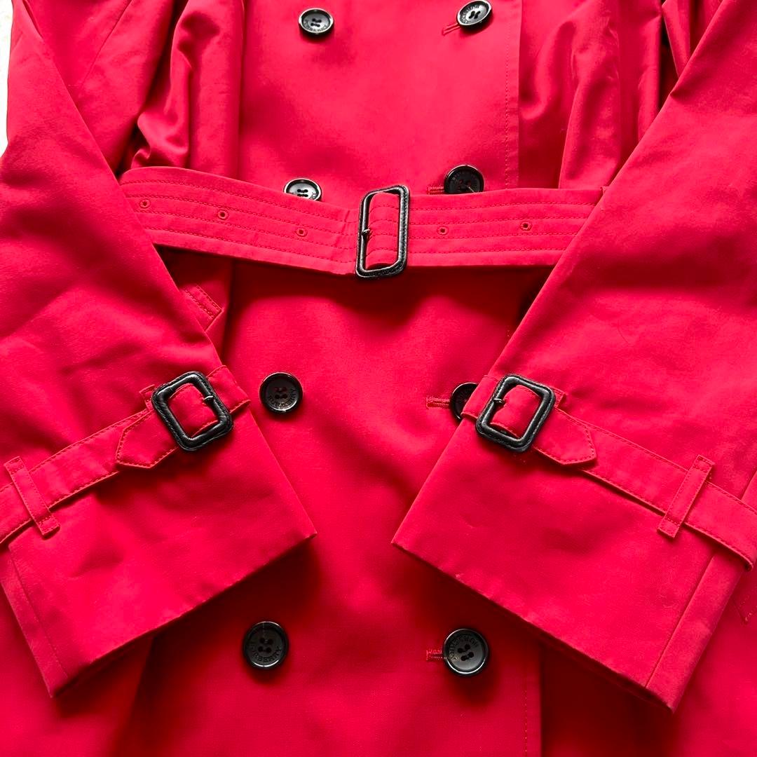 【美品】バーバリーロンドン　トレンチコート　ライナー付き　ロング丈　赤　M相当
