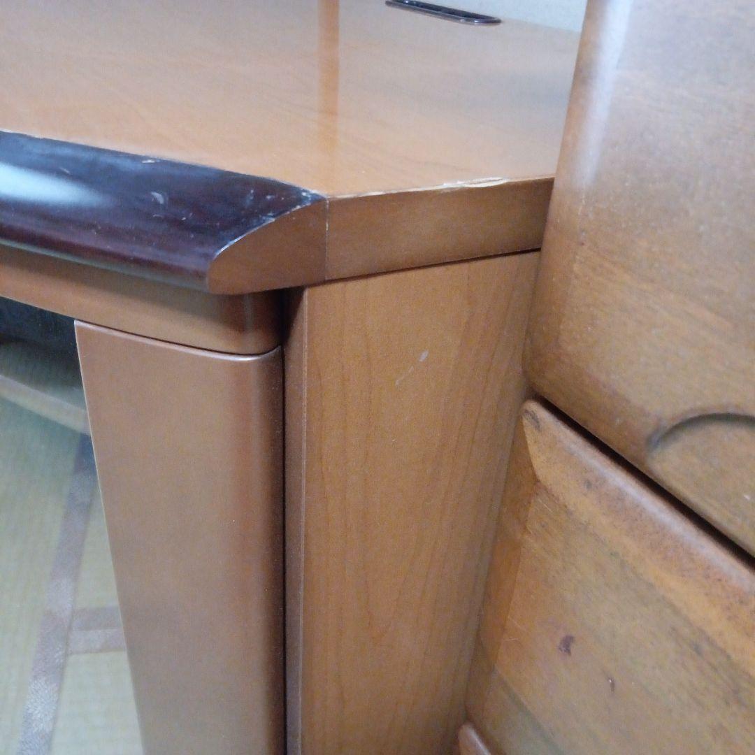 テレビ台 天然木 ブラウン 3引き出し ガラス扉