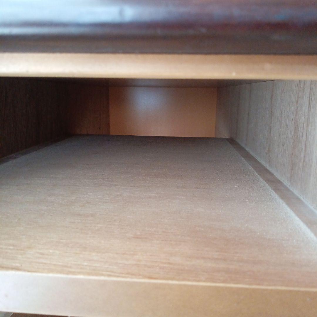 テレビ台 天然木 ブラウン 3引き出し ガラス扉