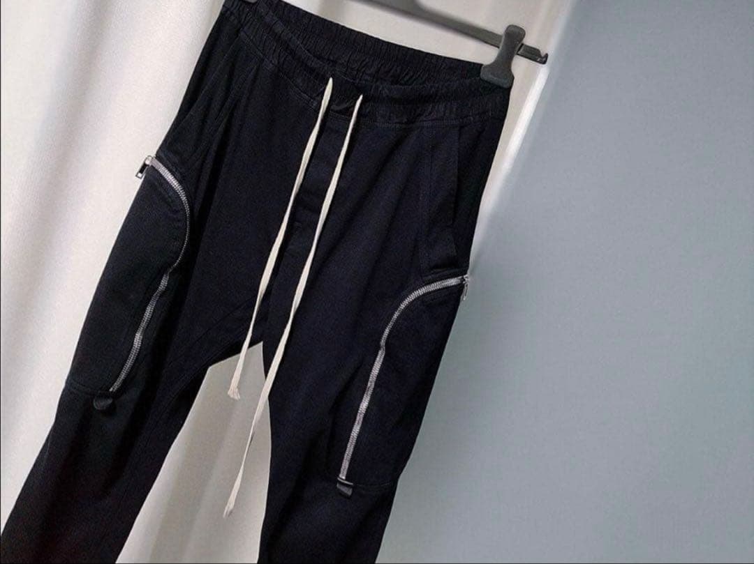 リックオウエンス　ブラック ジッパーポケット付きパンツ　廃盤品定価１５万