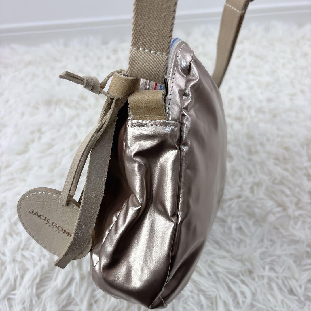 未使用級✨jackgommeジャックゴム斜めがけショルダー ピンクG×ベージュ