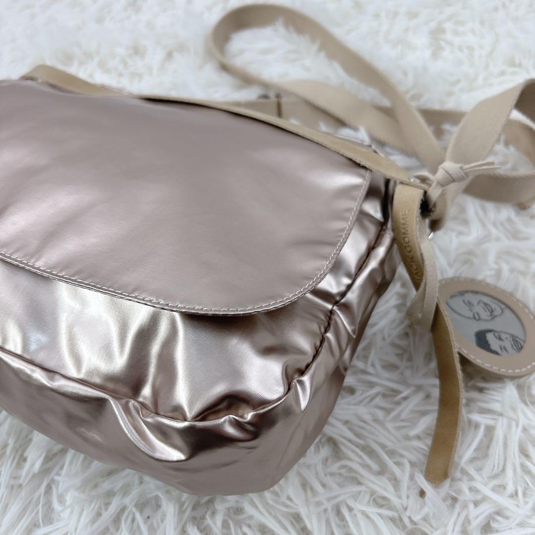 未使用級✨jackgommeジャックゴム斜めがけショルダー ピンクG×ベージュ