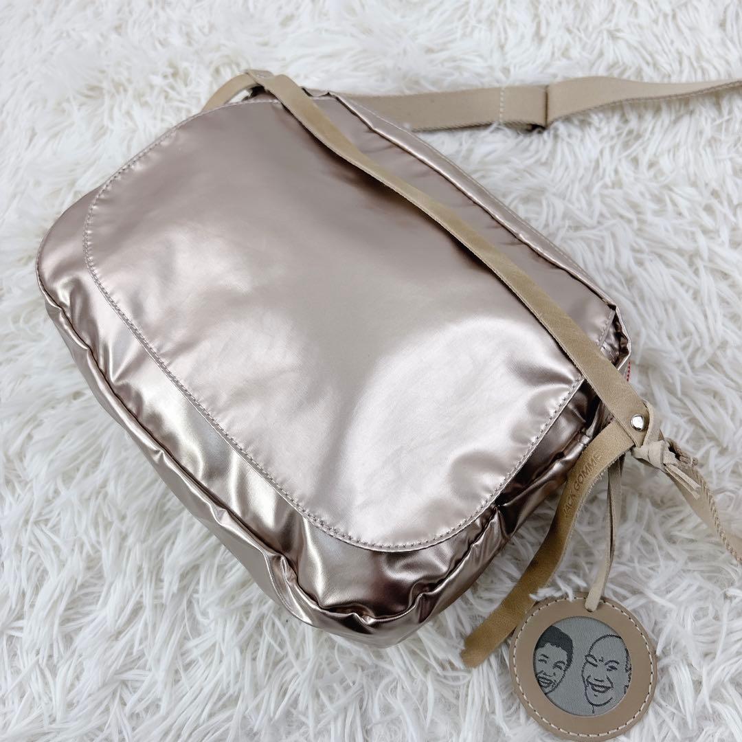 未使用級✨jackgommeジャックゴム斜めがけショルダー ピンクG×ベージュ