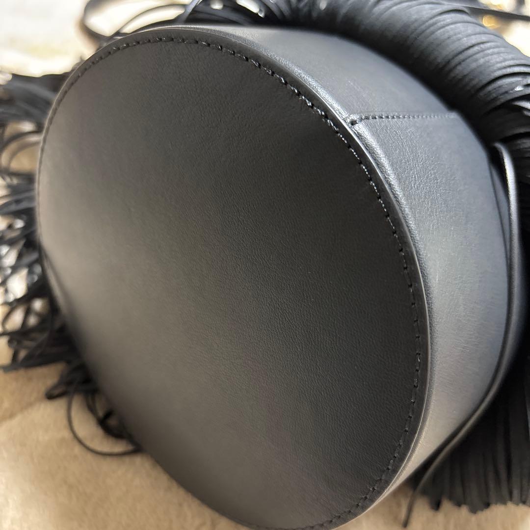 J.M. DAVIDSON ブラックフリンジショルダーバッグ