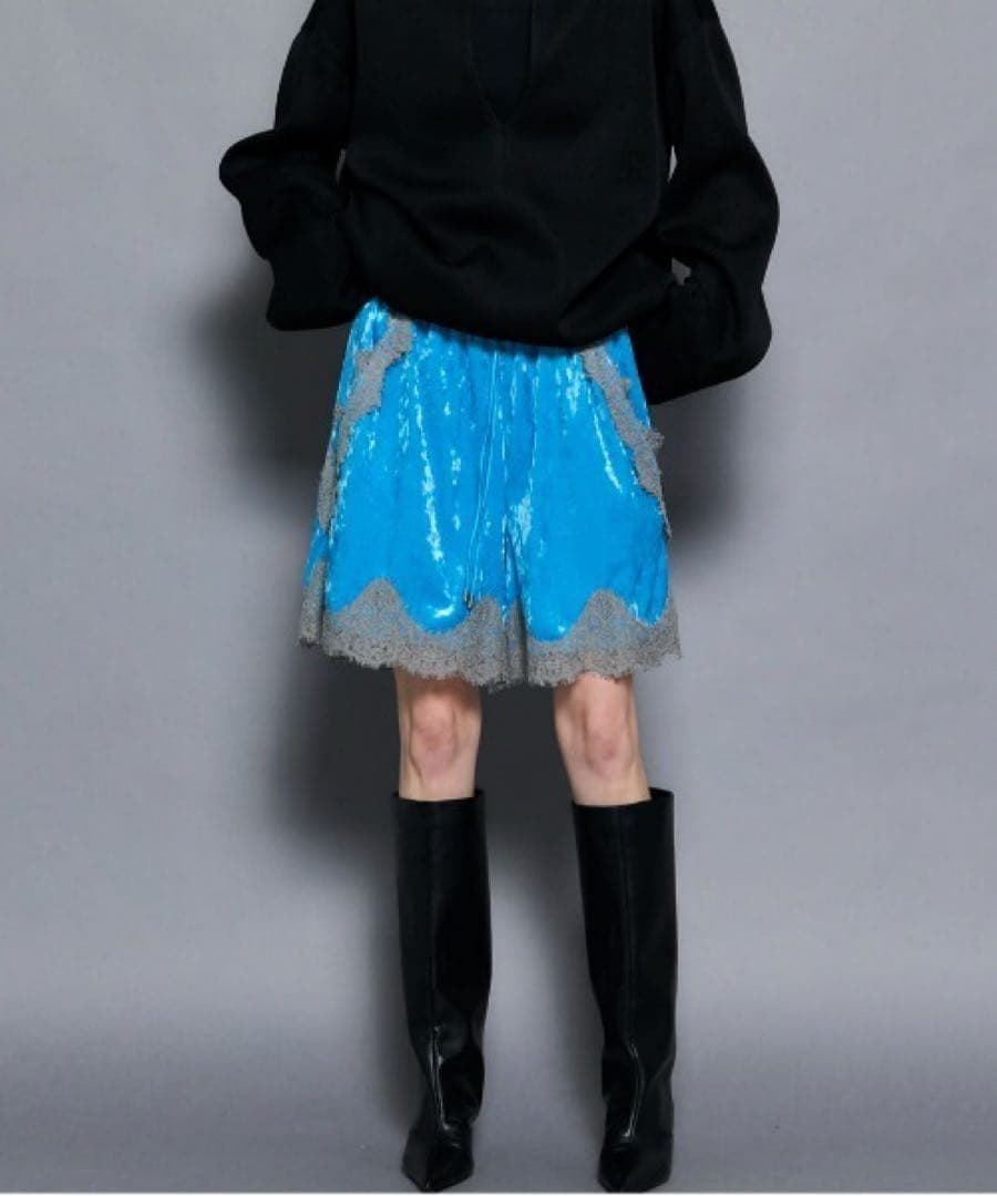 MAISON SPECIAL ヘムレースベロアショートパンツ