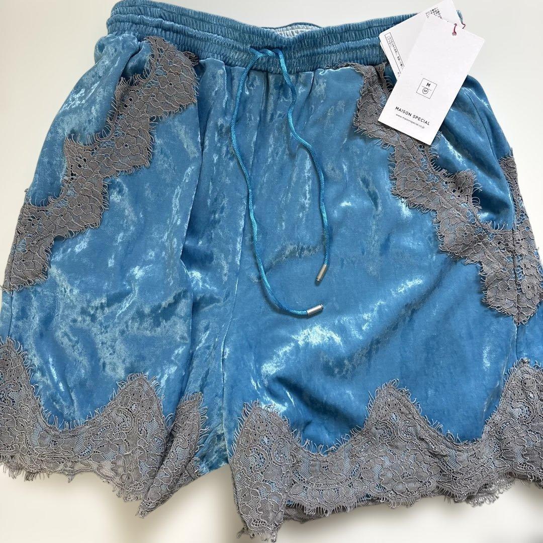 MAISON SPECIAL ヘムレースベロアショートパンツ