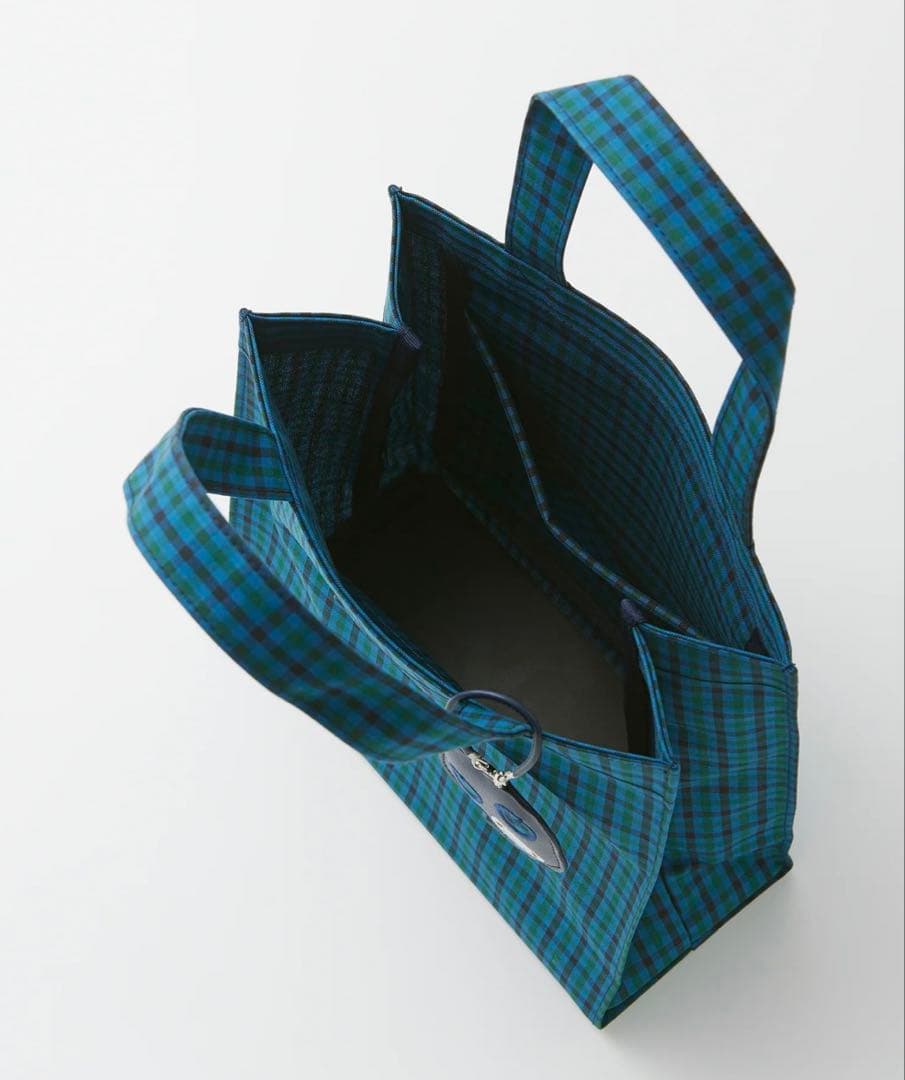 ★新品未開封　ファミリア　トートバッグ　小　青チェック