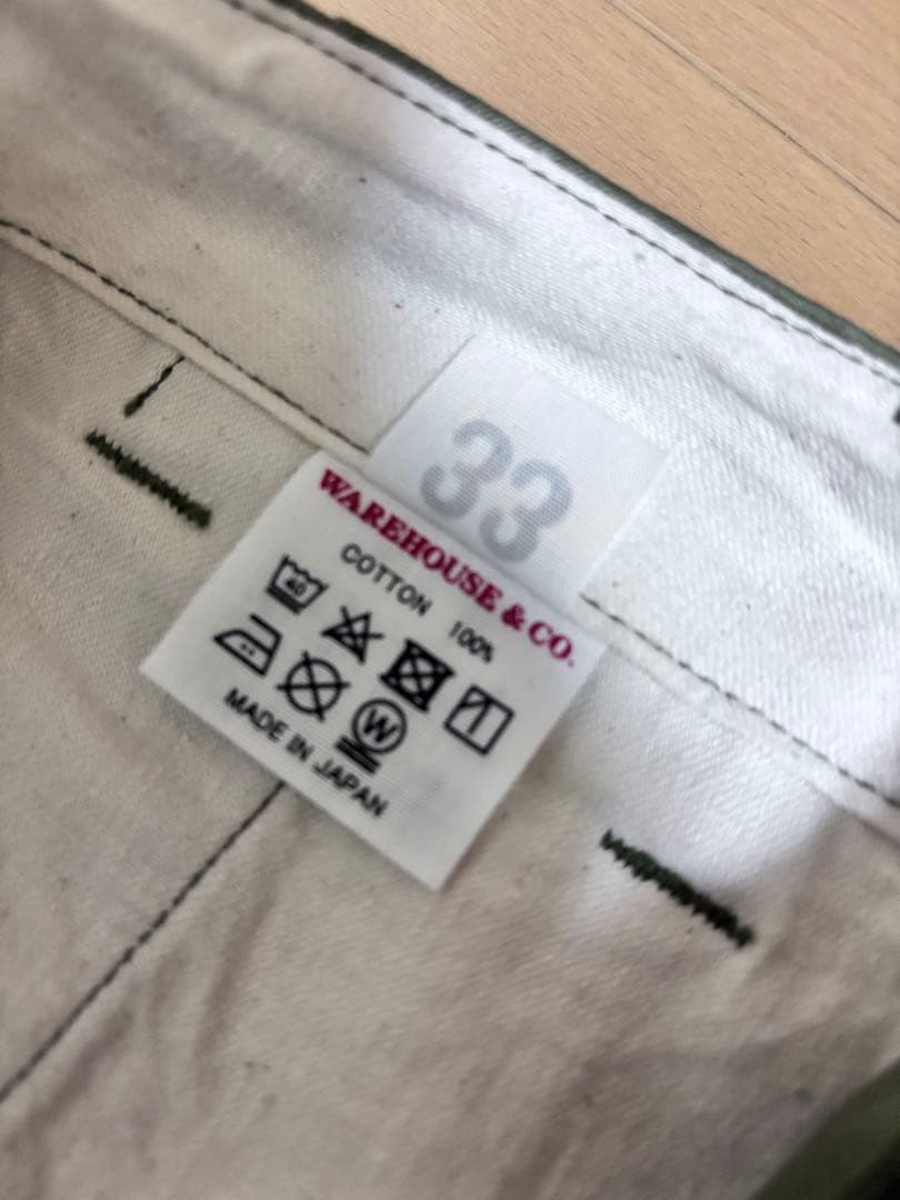 WAREHOUSE duck digger 1082 チノ W33 グリーン