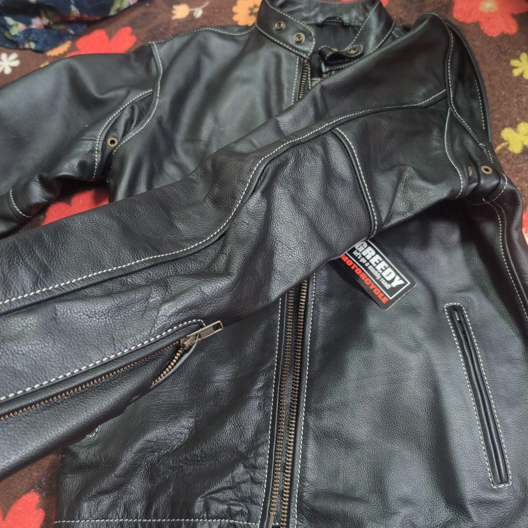 GREEDY 牛革ジャケット Lサイズ 黒　革ジャン　ブラック