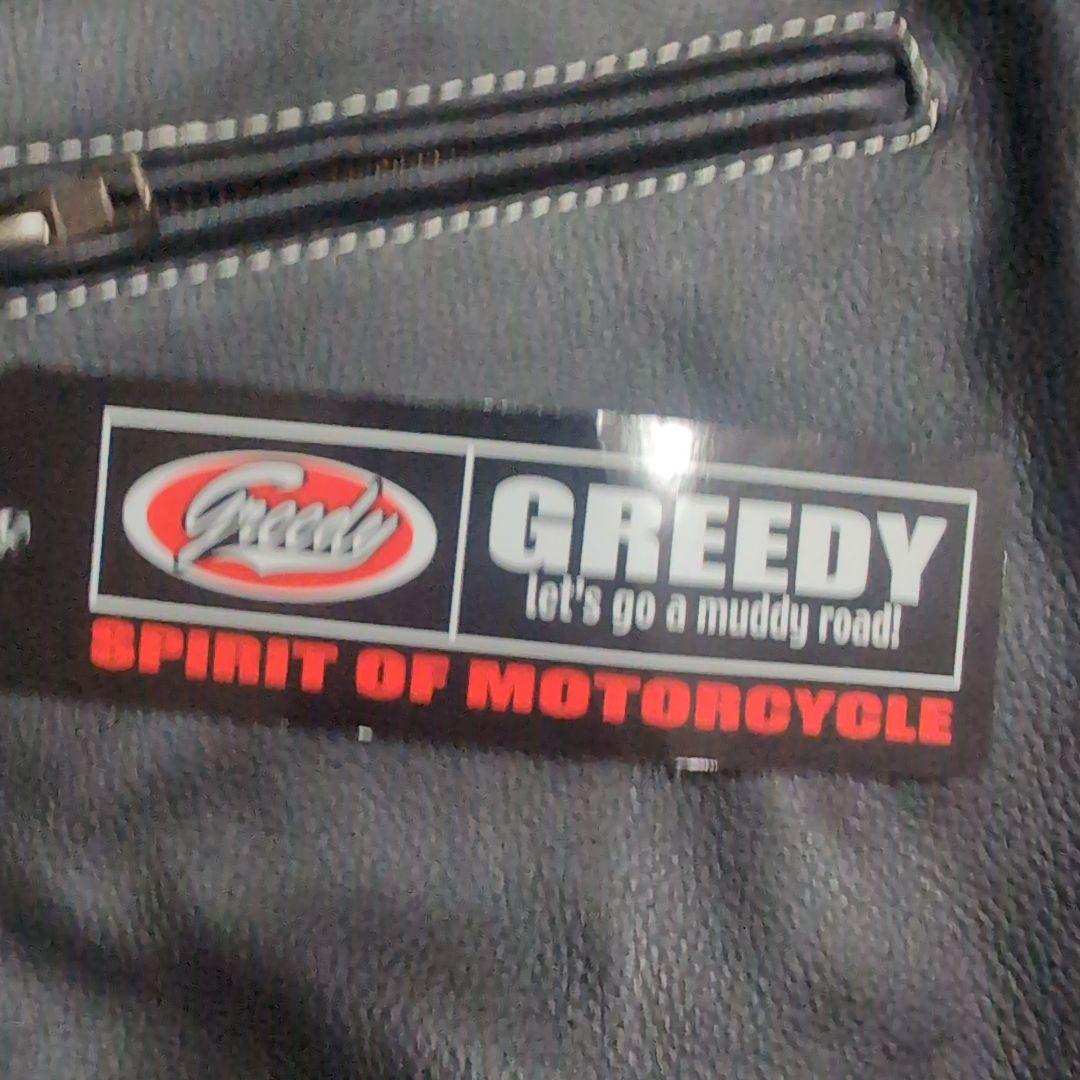 GREEDY 牛革ジャケット Lサイズ 黒　革ジャン　ブラック