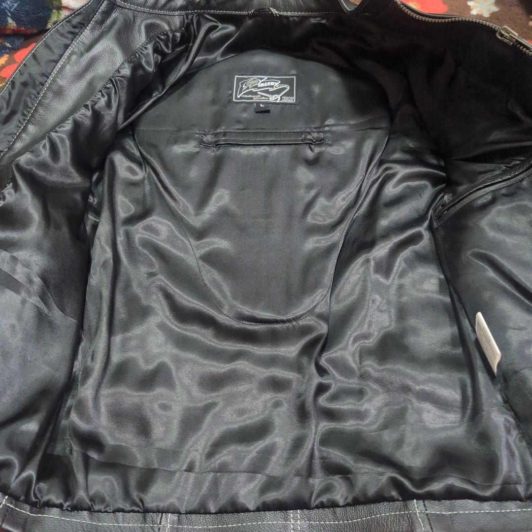 GREEDY 牛革ジャケット Lサイズ 黒　革ジャン　ブラック