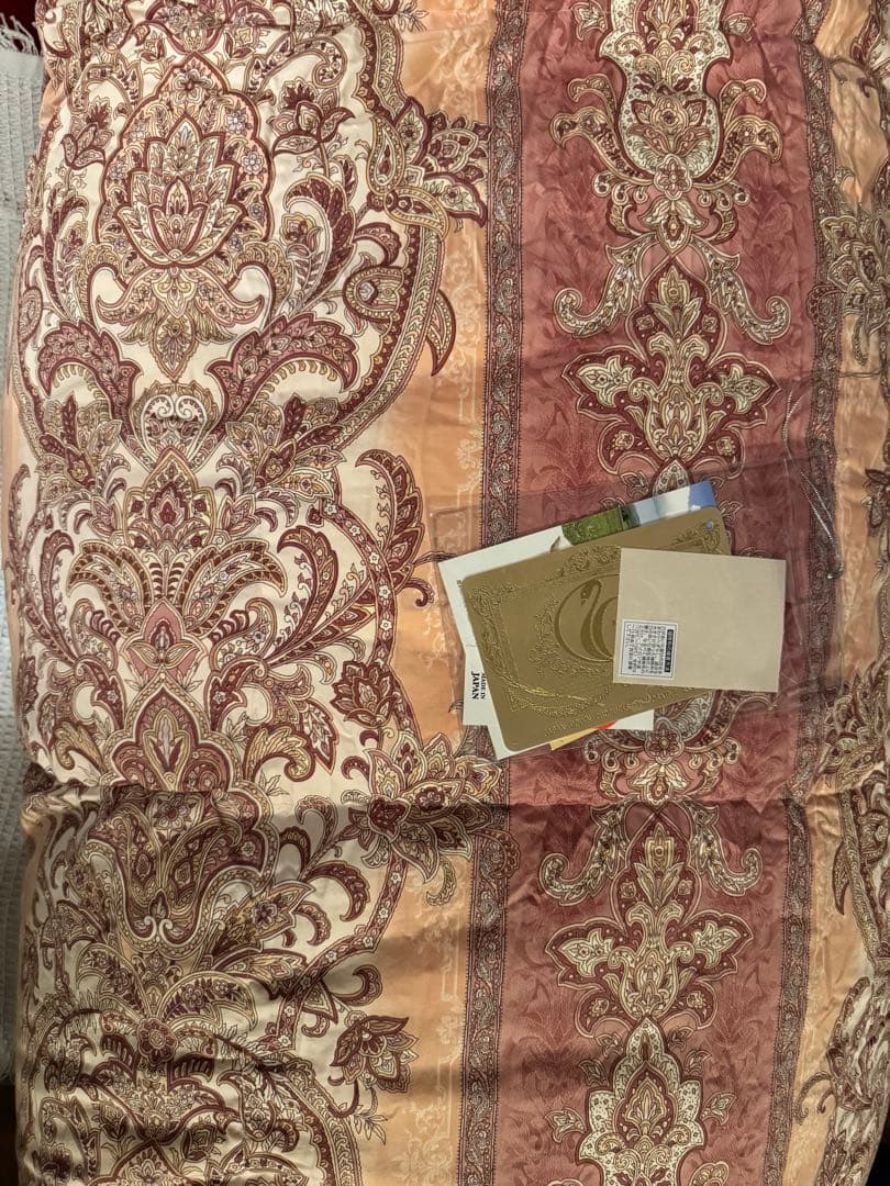 ハンガリーホワイトマザーグース本掛け羽毛ふとんプリント ダブル