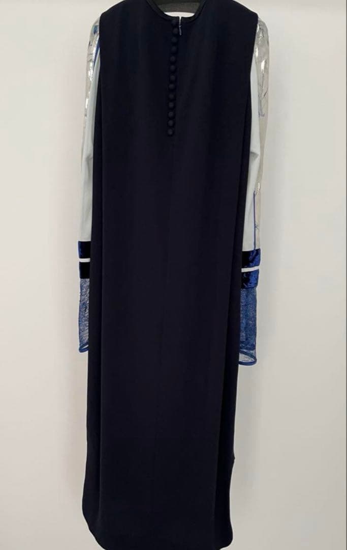 と*ん様 i*i様 マメクロゴウチ シルクラメドレス サイズ2 ネイビー