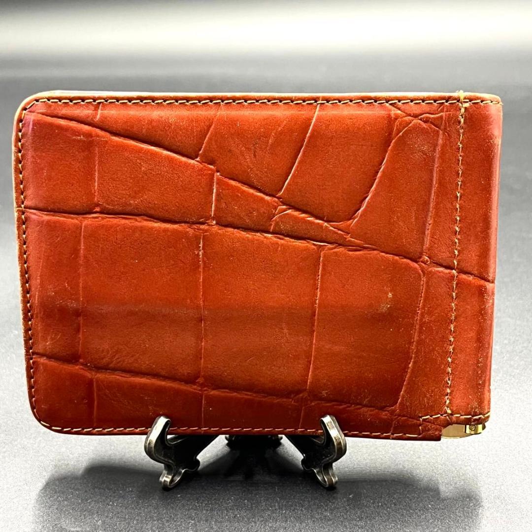 か*ん様 最高級 GLEN  本革 レザー マネークリップ 型押し 財