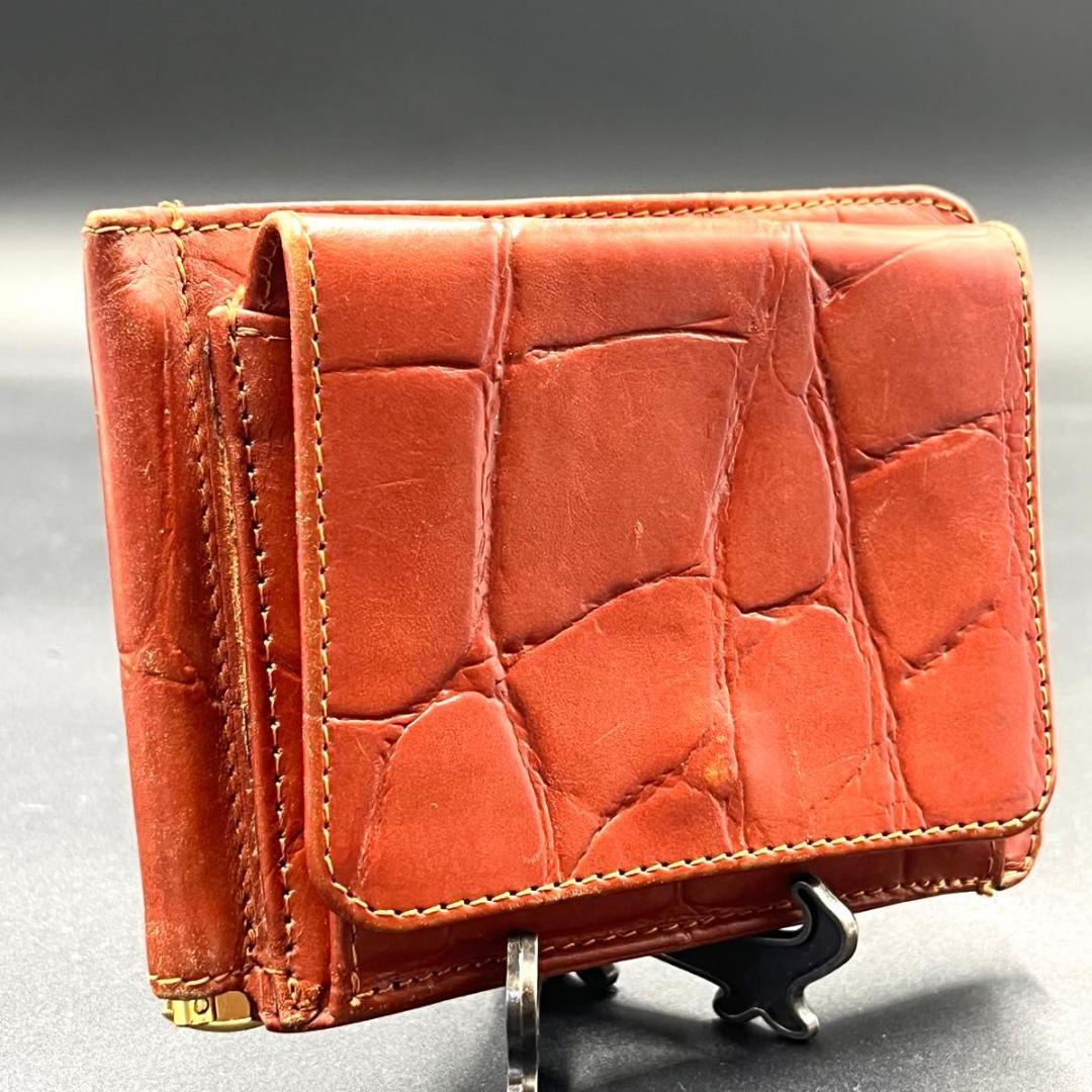 か*ん様 最高級 GLEN  本革 レザー マネークリップ 型押し 財