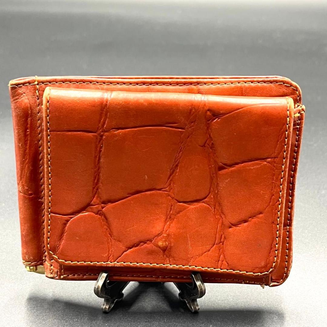 か*ん様 最高級 GLEN  本革 レザー マネークリップ 型押し 財