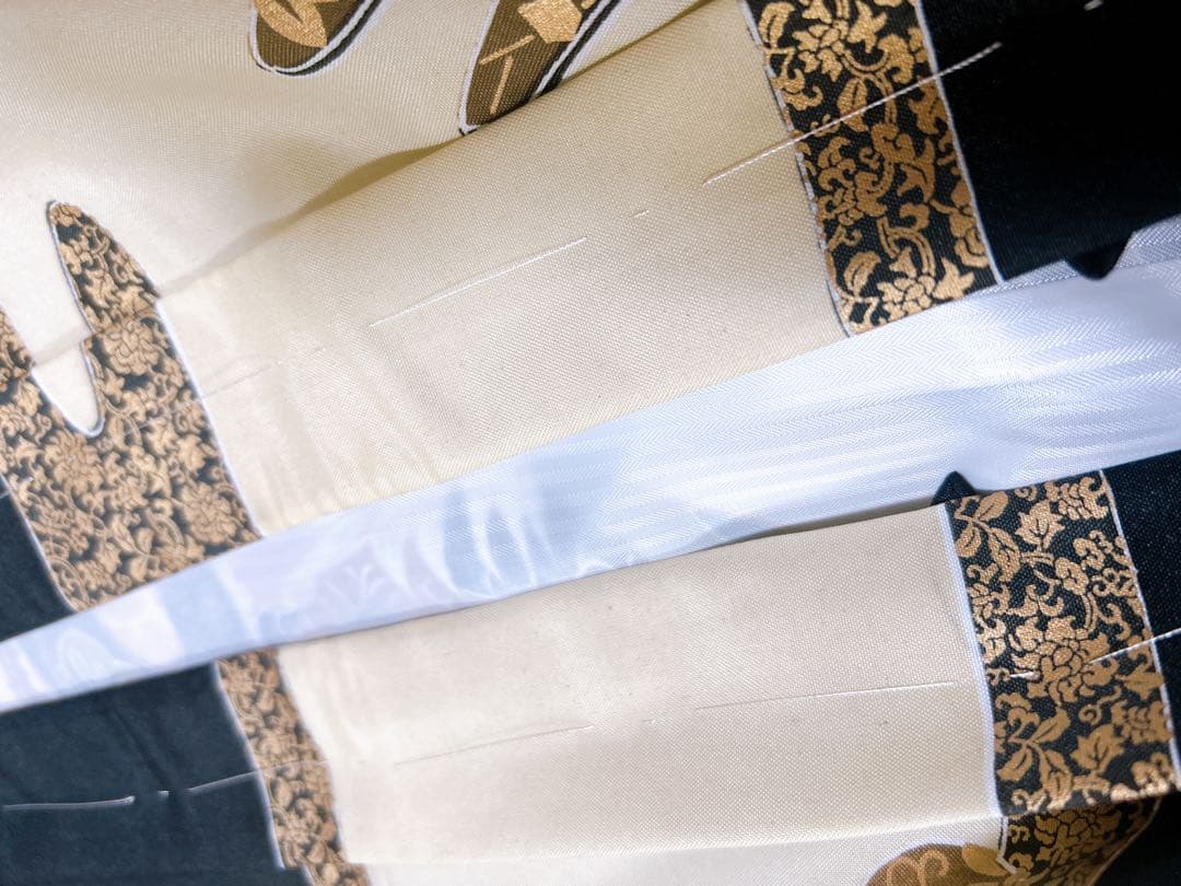 仕付け糸付新品羽織着物♡七五三　5歳　男の子　フルセット　一式　縦縞袴　黒系　鷹