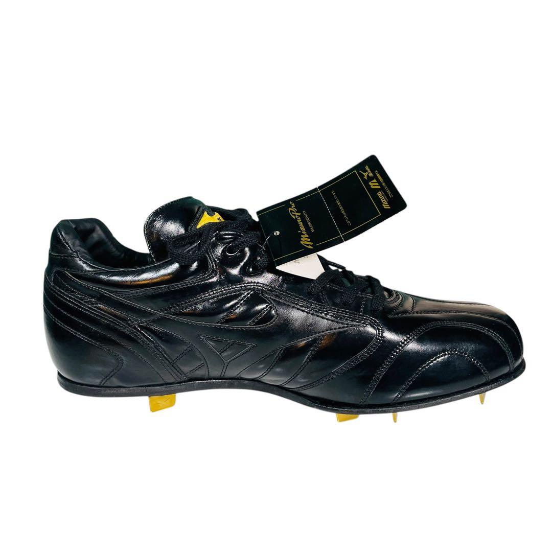 未使用　ミズノプロ　スパイク　野球用　天然皮革　黒　28.0cm