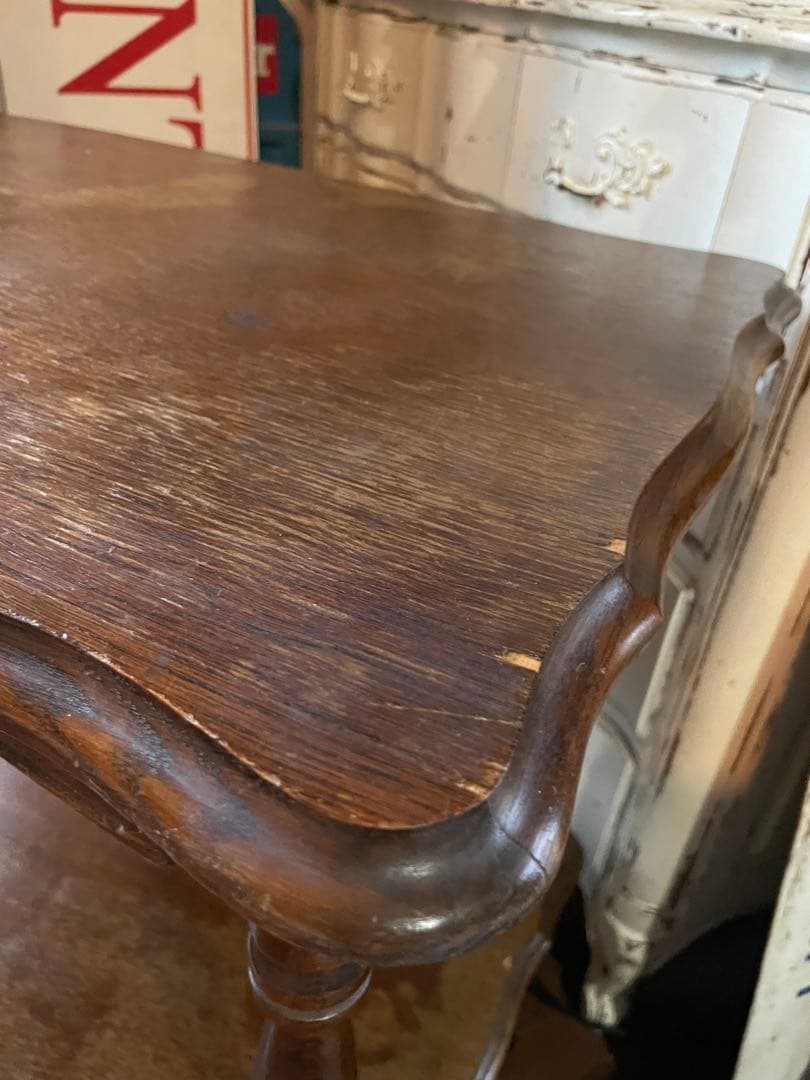 フランス　アンティーク　家具　二段　テーブル　飾り棚　トローリ　ワゴン　シェルフ