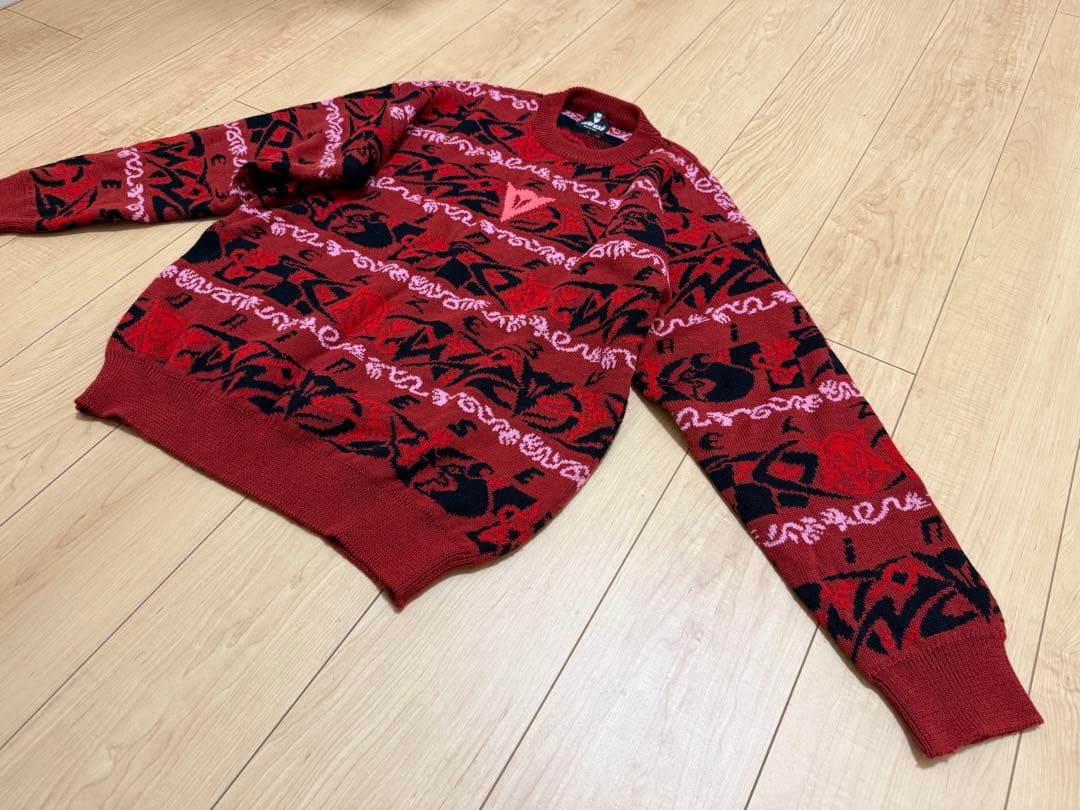 ダイネーゼ Dainese 赤 グラフィックニットセーター