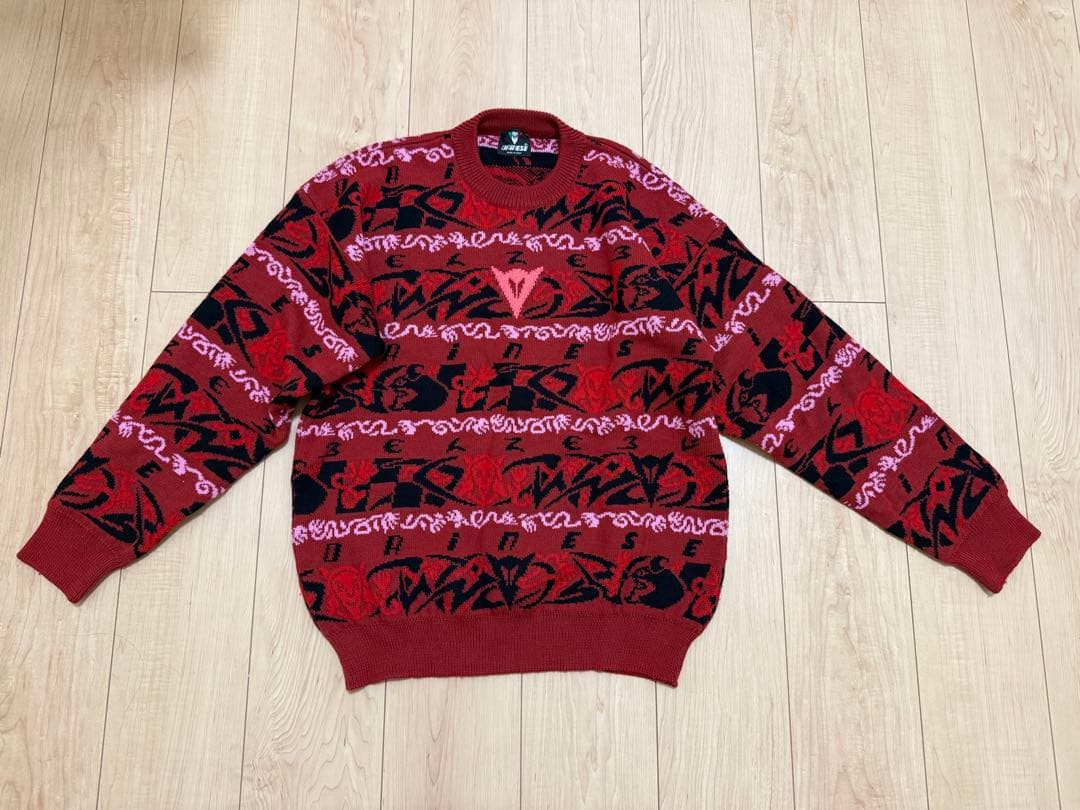 ダイネーゼ Dainese 赤 グラフィックニットセーター