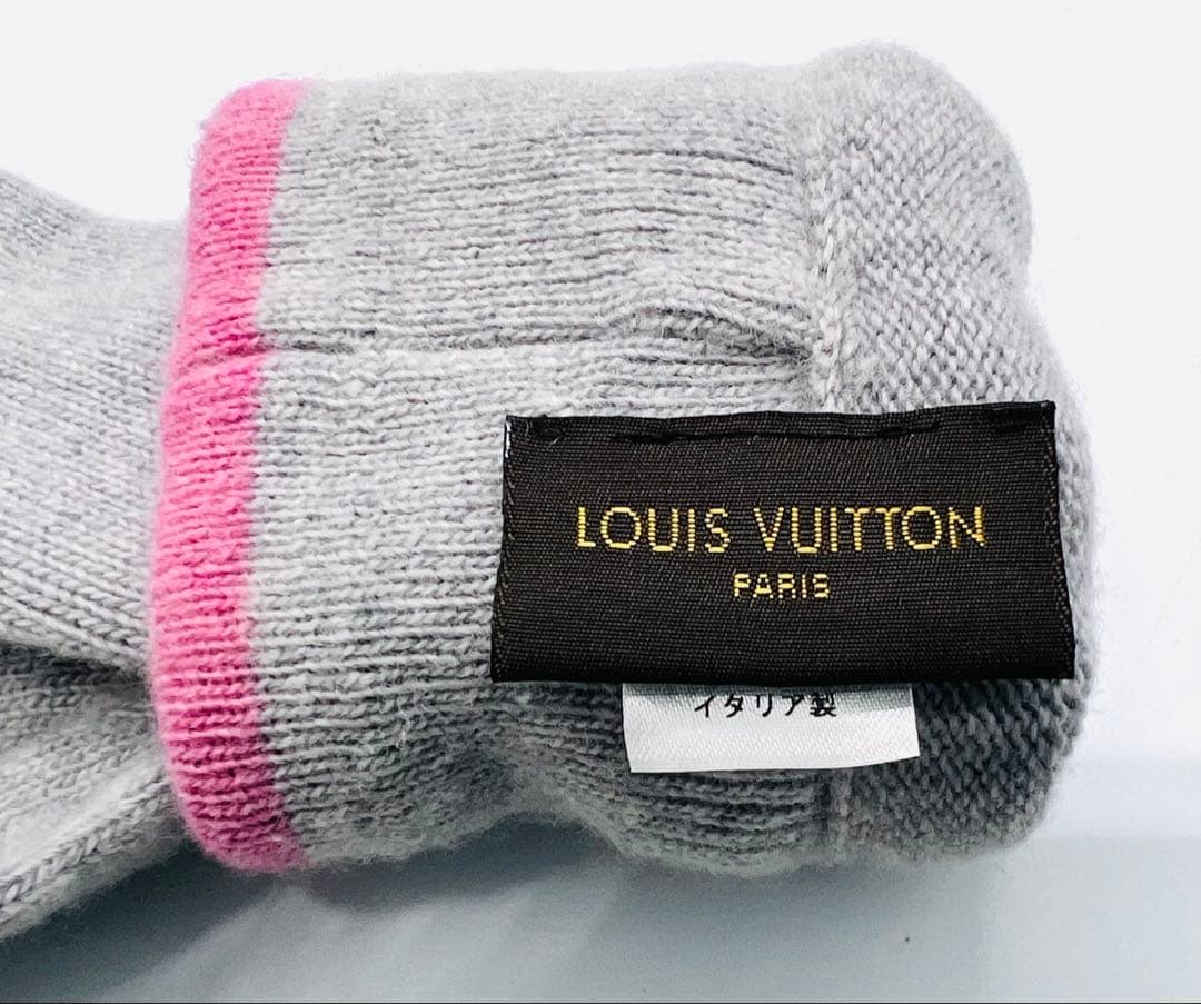 LOUIS VUITTON ルイヴィトン M73049 ウールカシミヤ ロゴ手袋
