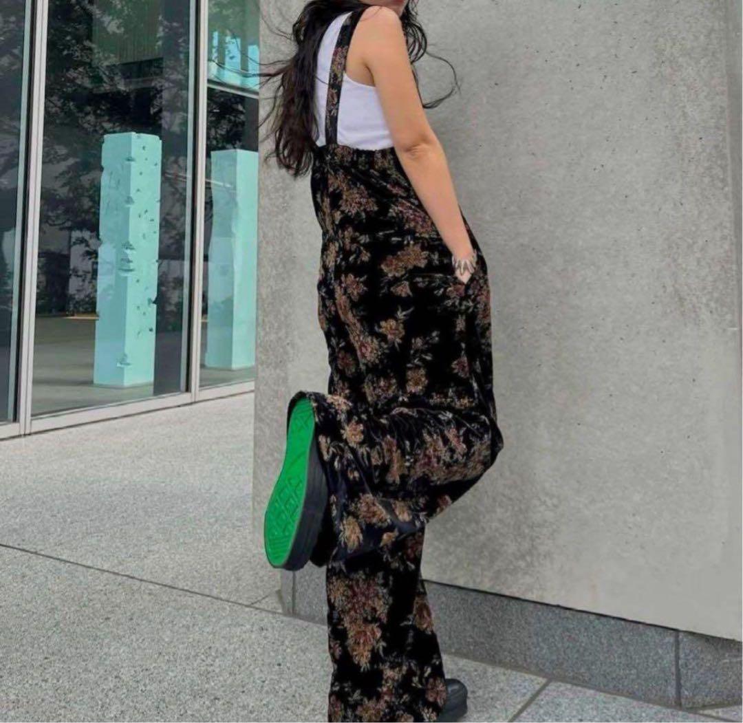 パンツ Ameri FLOWER PRINT VELOUR PANTS