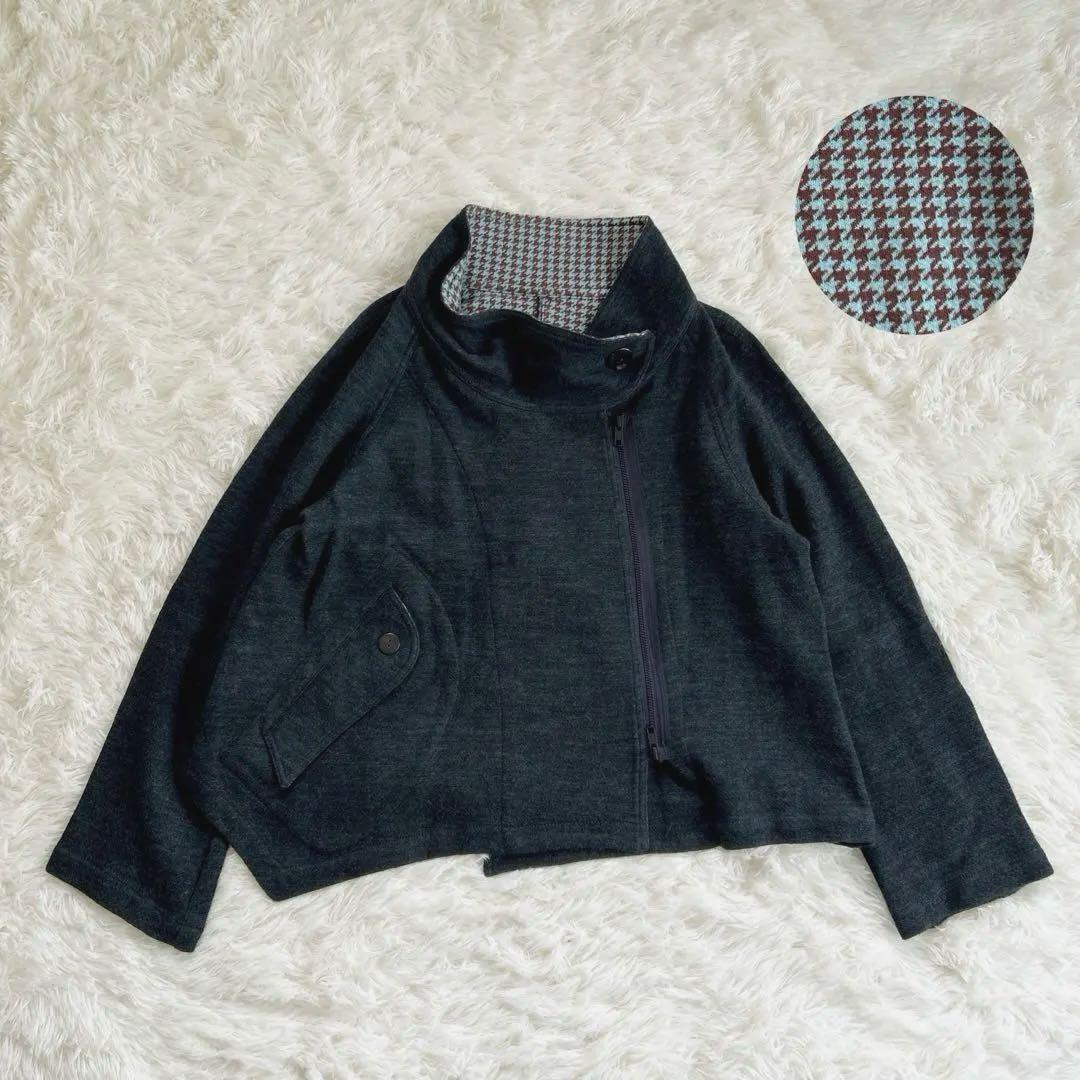 センソユニコ キューブキューブ ブルゾン ニット ジャケット 千鳥柄