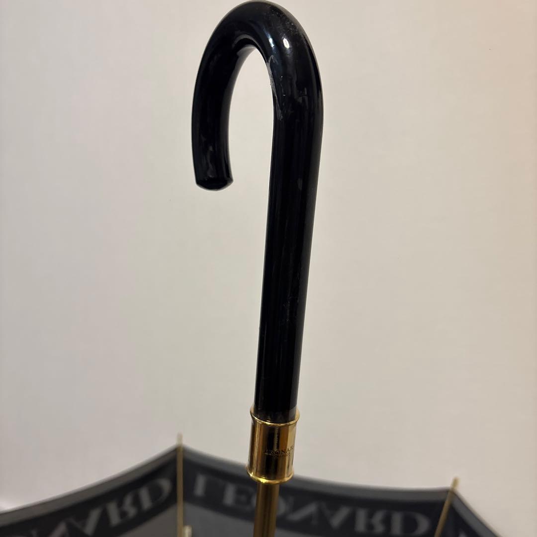 REONARD レオナール　文字ロゴ　晴雨兼用　傘　ブラック　グレー　ゴールド