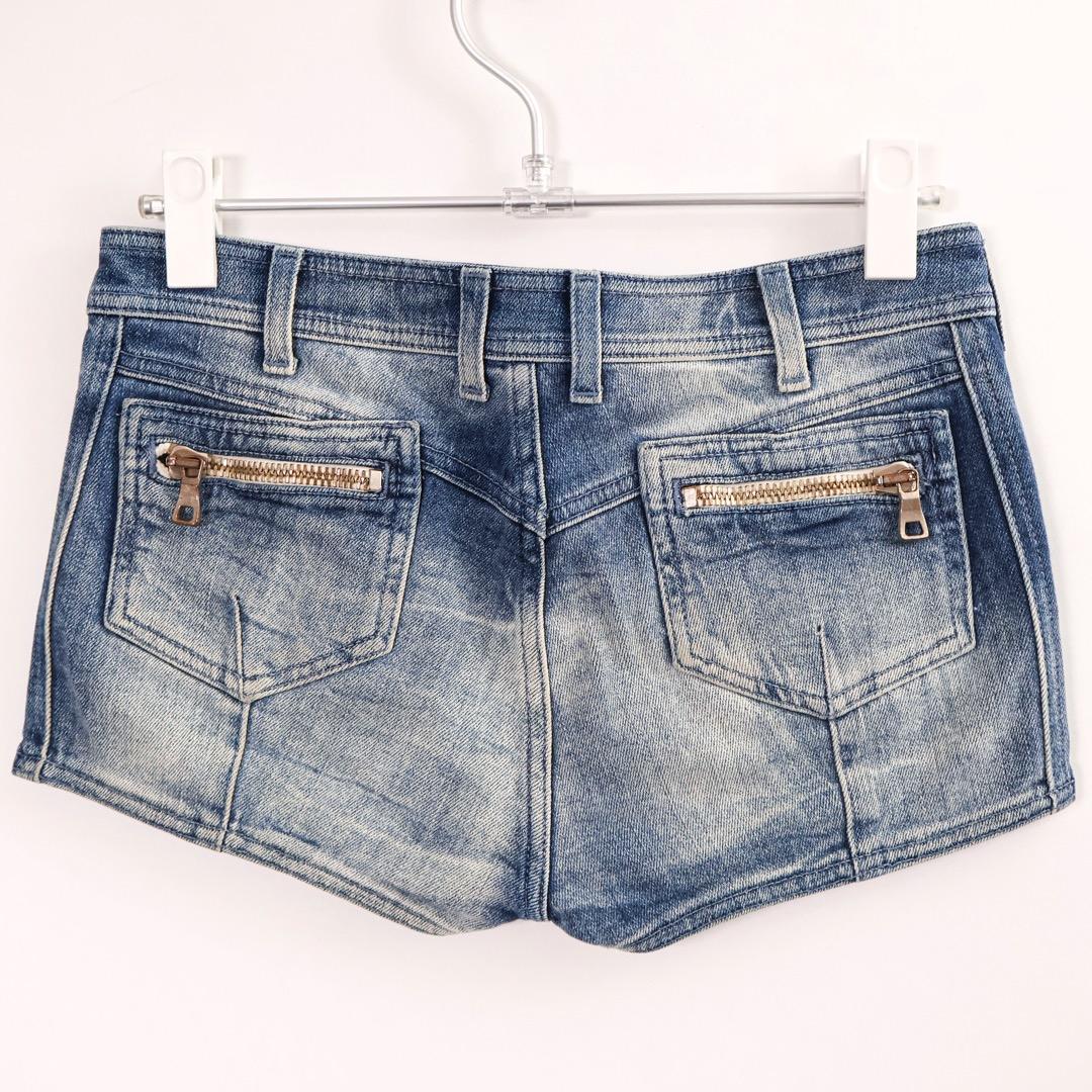 E3925◾️バルマン デニム ダメージ加工ホットパンツ